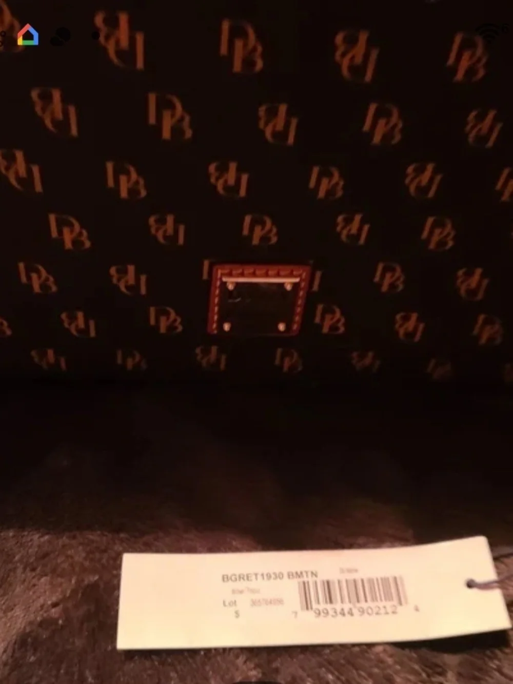 Dooney & Bourke Brown Monogram Briefcase - Brown/Gold